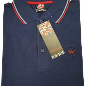 Warrior UK England Pique Polo Shirt  Slim-Fit Skinhead Mod Retro