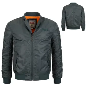 Lonsdale Classic Olive Flight Bomber MA1 Jacket Slim-Fit Embroidered Logo